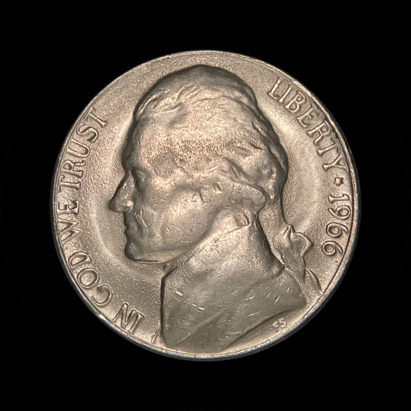 1966-Jefferson-Nickel-With-Progressive-Indirect-Transfer-Or-Sunken-Die?