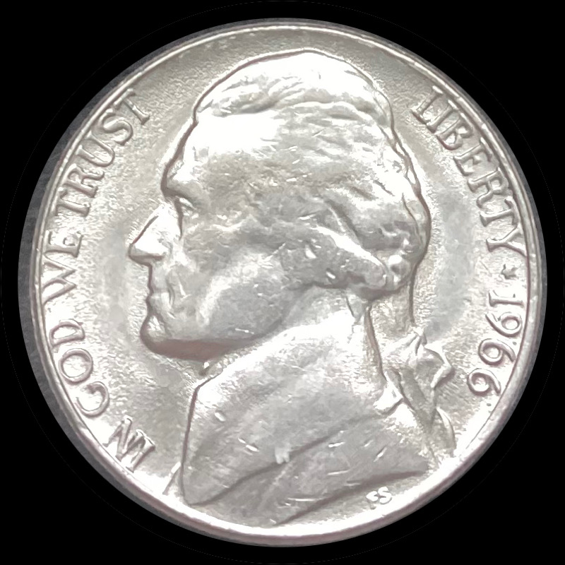 1966-Jefferson-Nickel-With-Progressive-Indirect-Transfer-Or-Sunken-Die?