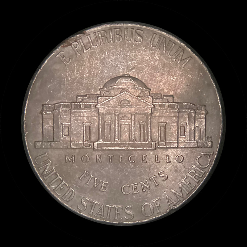 2020-P-Jefferson-Nickel-WDDR,-Damaged.