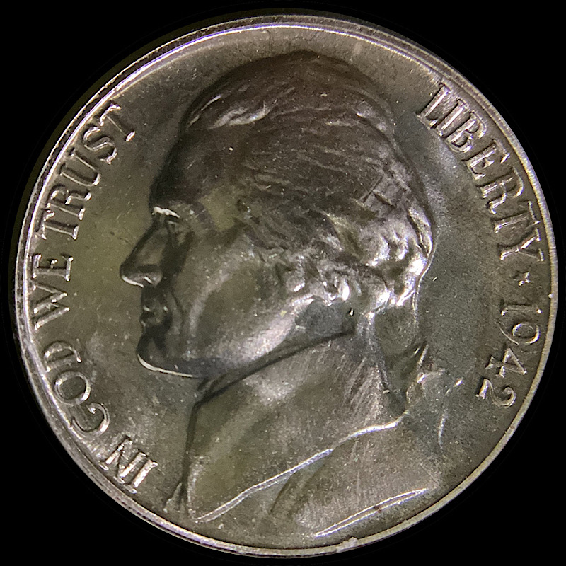 1942-Proof-Jefferson-Nickel-Type-1:-Lucky-Vs.-Good.