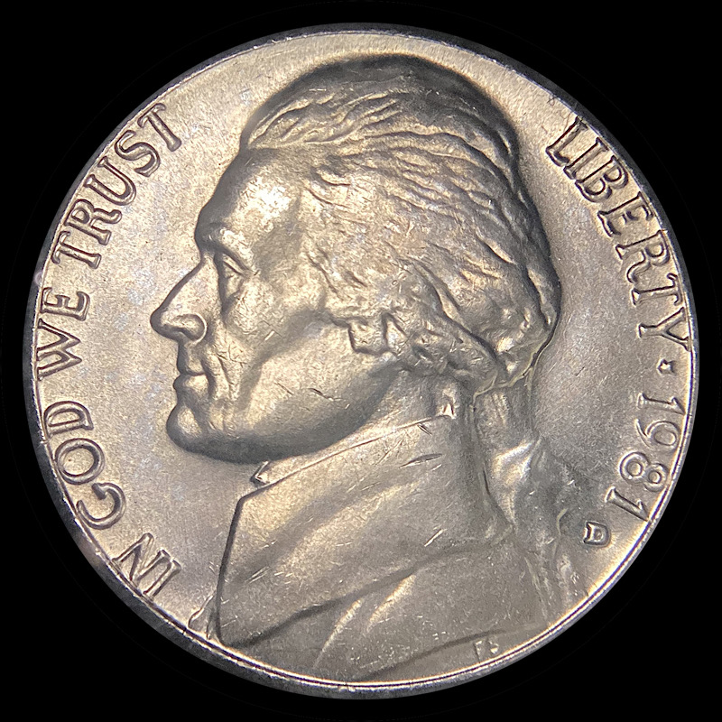 1981-D-Jefferson-Nickel-WDDR-001-/-DDR-001