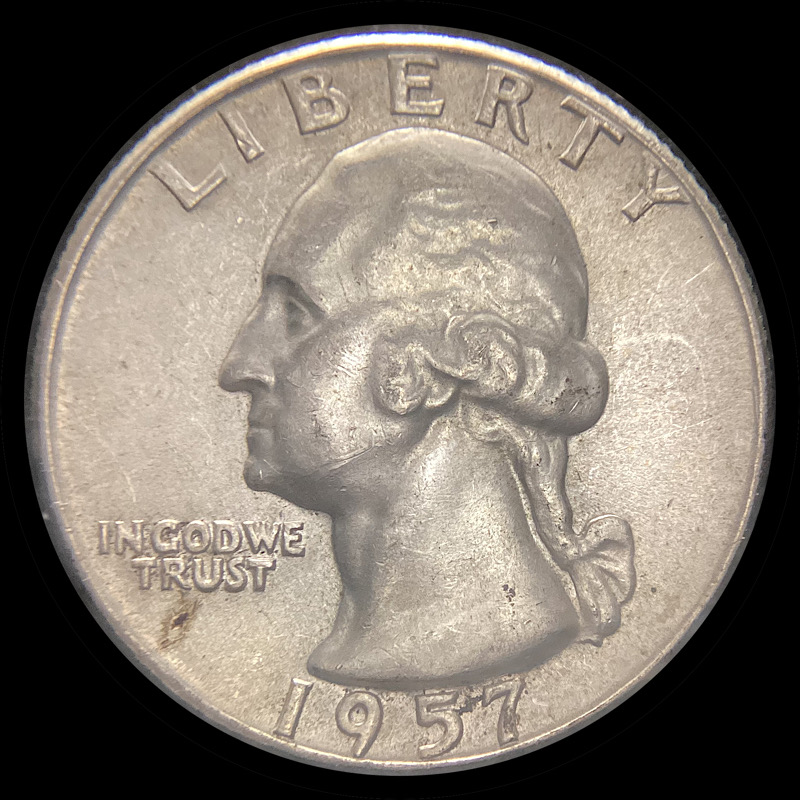 1957-D-Washington-Quarter-DDR-001,-Extra-Thickness-And-Distortion.
