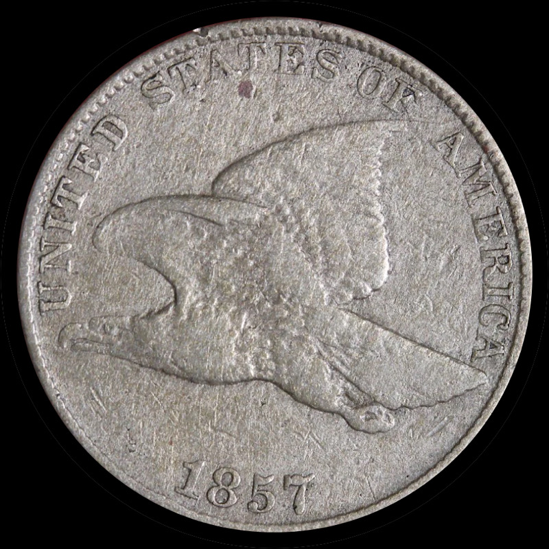 1857-Flying-Eagle-Cent,-Mule-Die-Clash-With-Quarter-Snow-8,-FS-901.