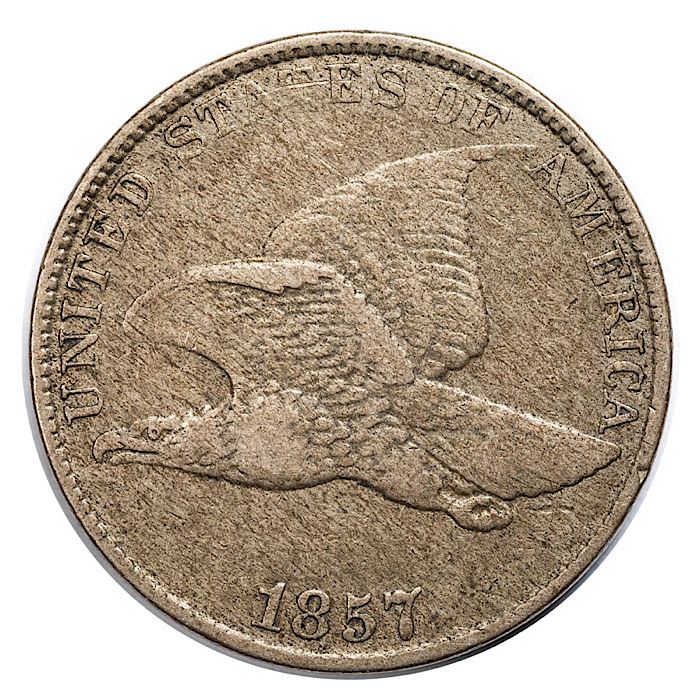 Lost-By-USPS:-1857-Flying-Eagle-Cent-Snow-8-Reverse-Mule-Clash-With-Quarter.