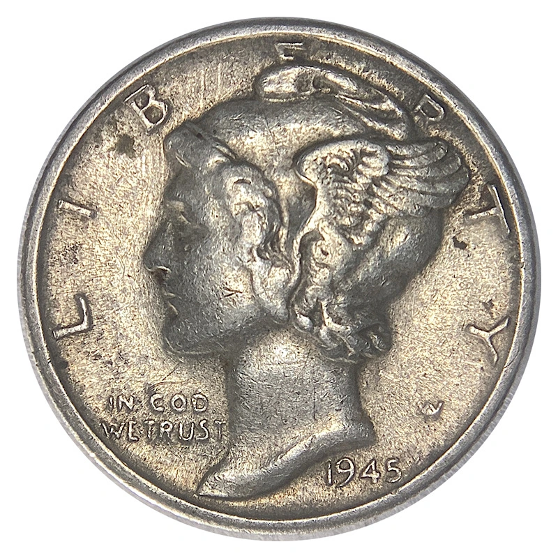 Heavily-Circulated-1945-S-Mercury-Dime,-Inverted-Mint-Mark-FS-504.