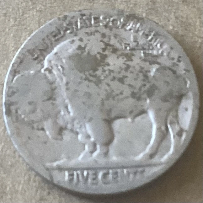 Buffalo-Nickel:-Working-On-A-Dateless-Nickel-With-Weak-Acid.