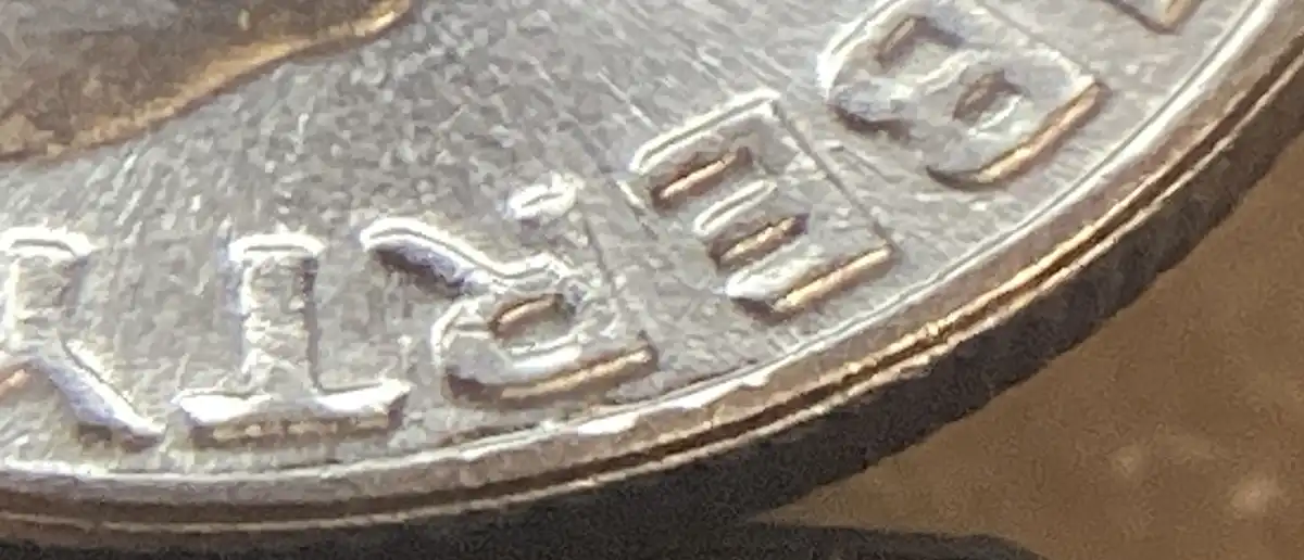 1999-P-Dime-With-Strange-Pits-Or-Voids-Inside-Rim.-Misaligned-Collar-Clash?-Defective-Planchet?