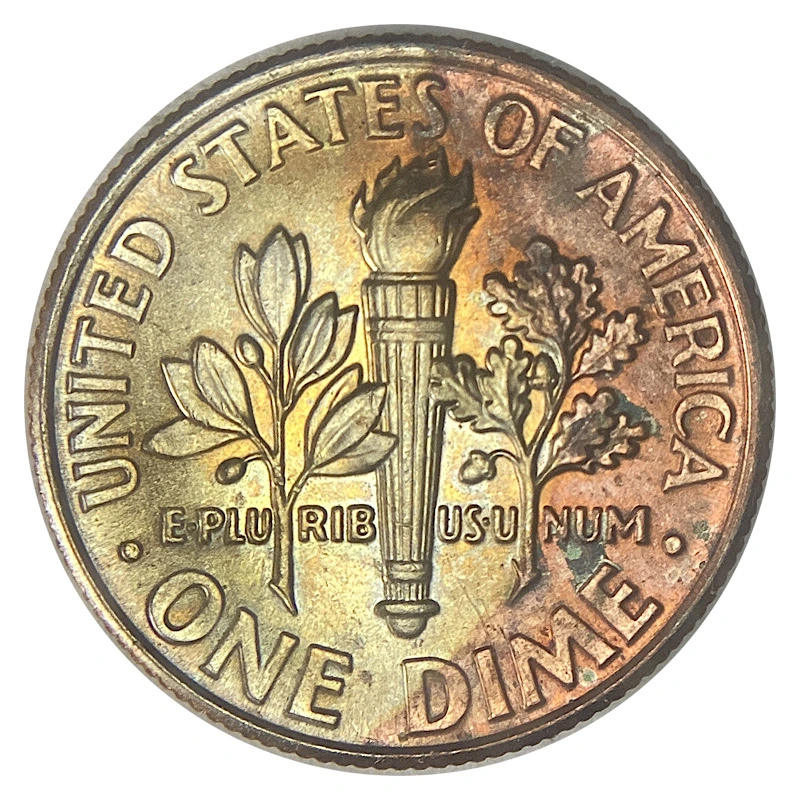 2015-P-Dime-With-Garish-Multicolor-Toning-Or-Staining.