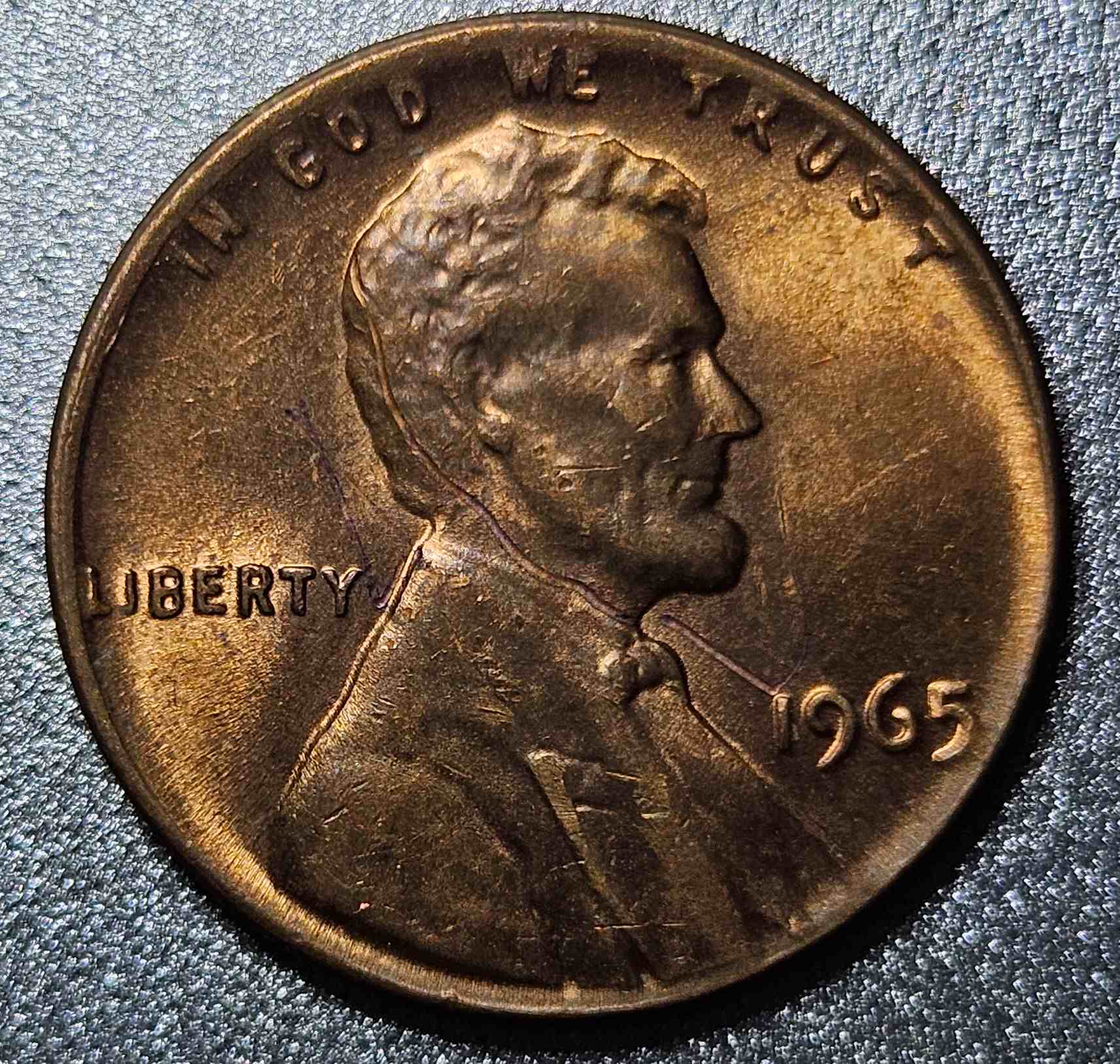 1965-LMC-Strange-Mark-On-Front-Of-Coin