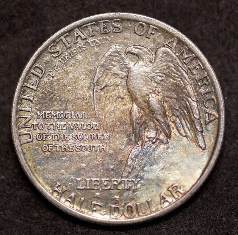 1925-Stone-Mountain-50c-Commemorative.--Stunning-Tone/Detail.--Grade.