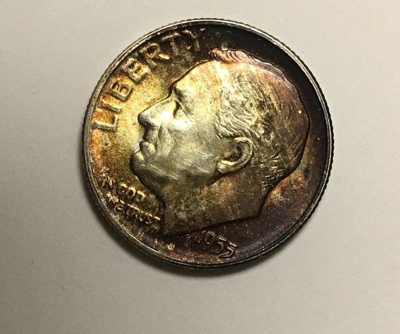 1955-S-Roosevelt-Dime.--Toned.--Grade-Worthy?