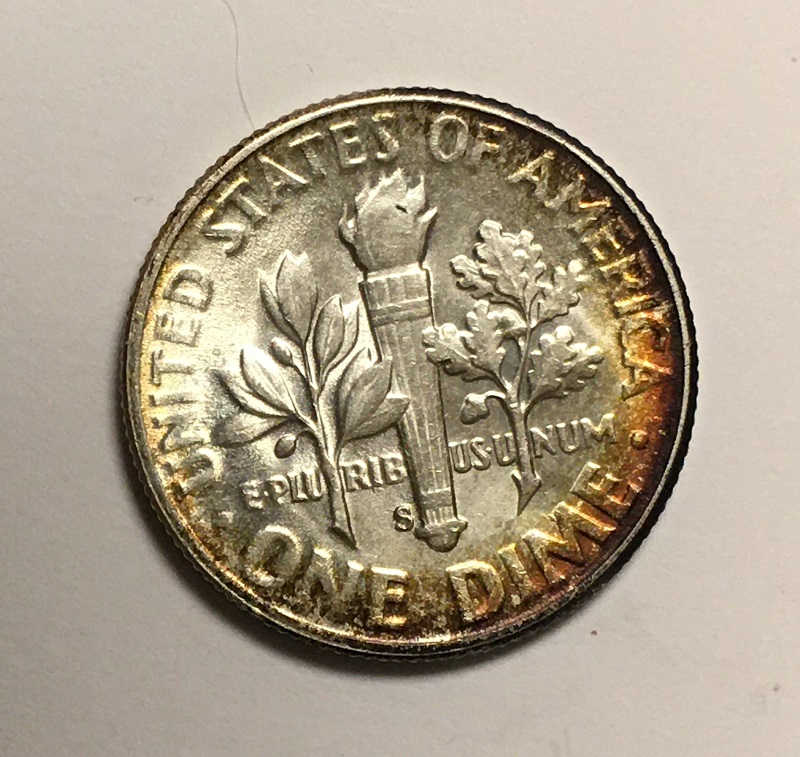1955-S-Roosevelt-Dime.--Toned.--Grade-Worthy?