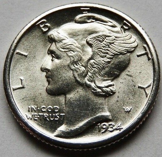 1934-Mercury-Dime-OBV-Cleaned/Die-Polish-Lines?
