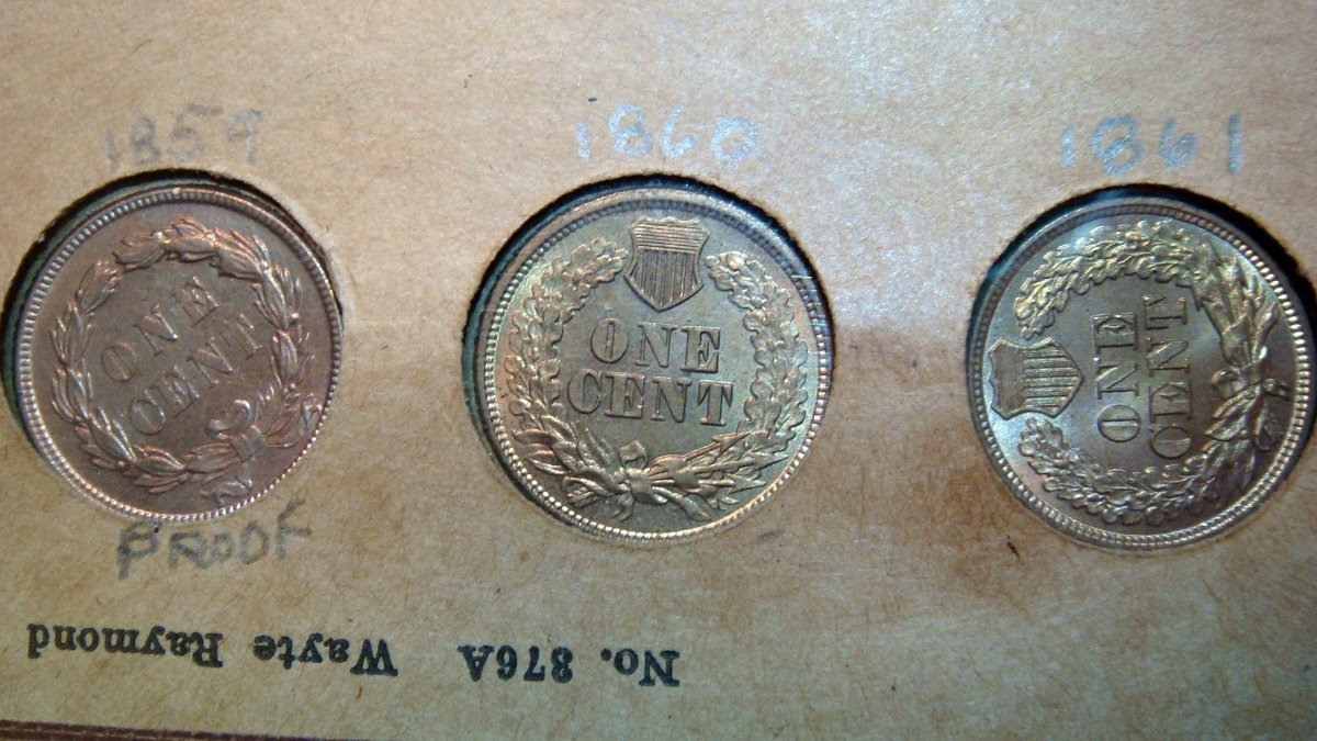 Flying-Eagle-/-Indian-Head-Collection-In-Old-Album-Pages