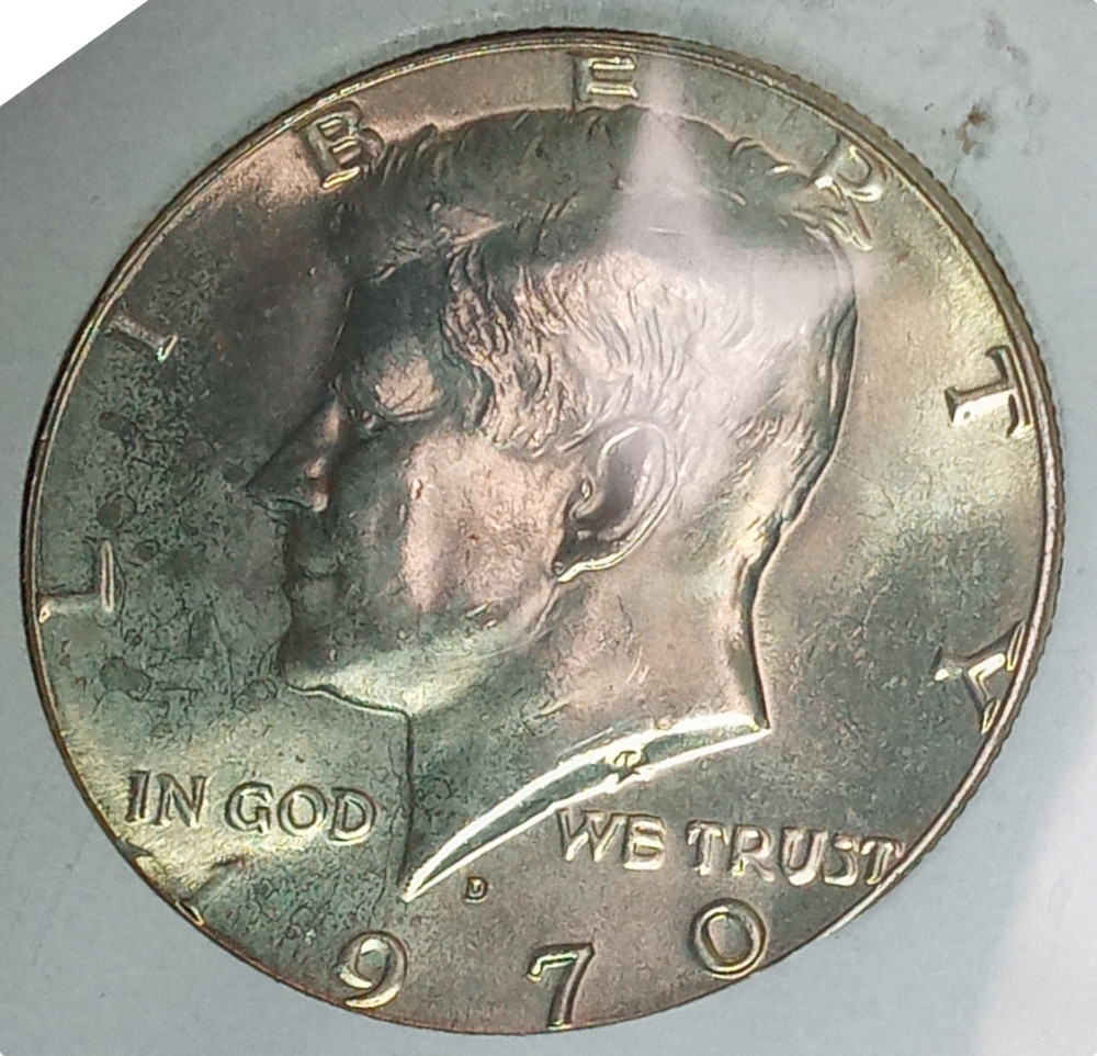 1970-D-Kennedy-Half-W/Cloudy-Fields