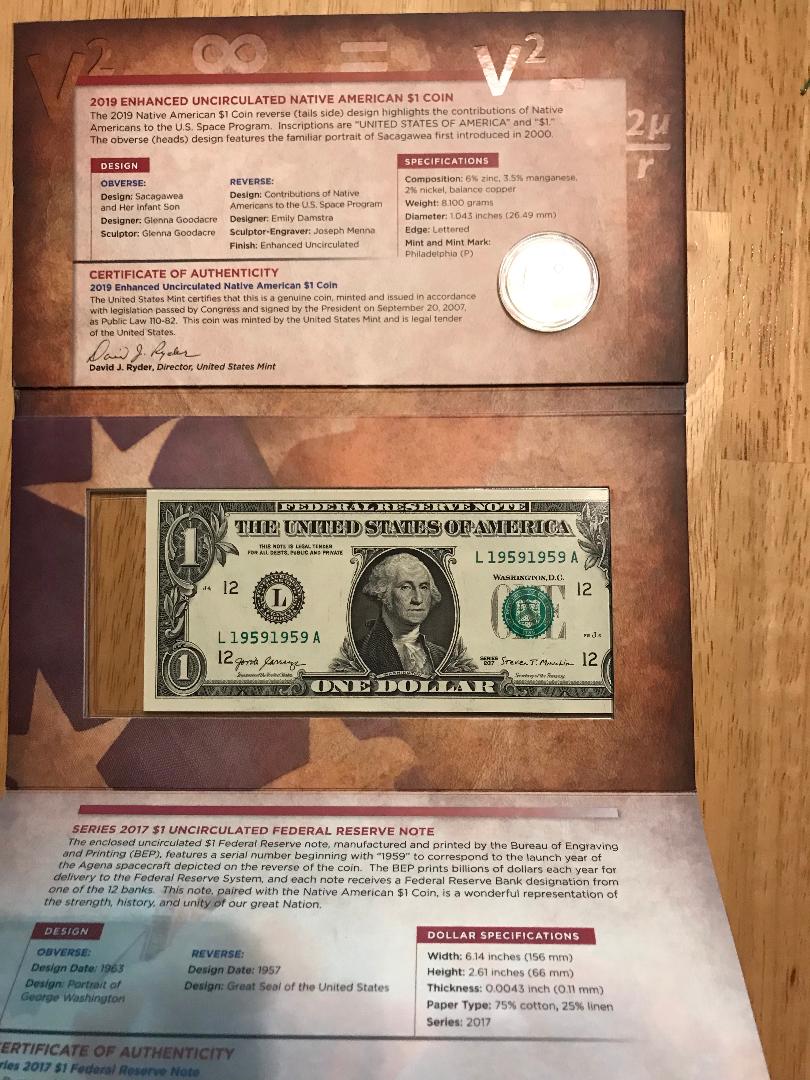 2019-Native-American-$1-Coin-&-Currency-Set