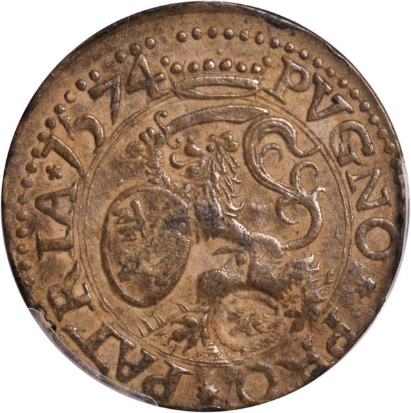 Rare-1574-Paper-Siege-Coin-Severely-Damaged-By-PCGS-During-Certification