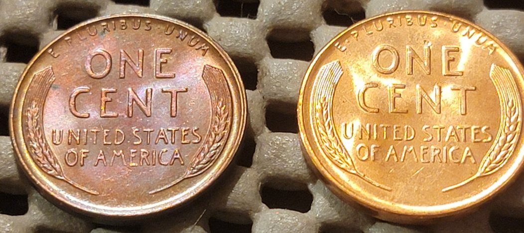1957-D-Lincoln-Wheat-Cent---Is-This-Toning-Artificial?