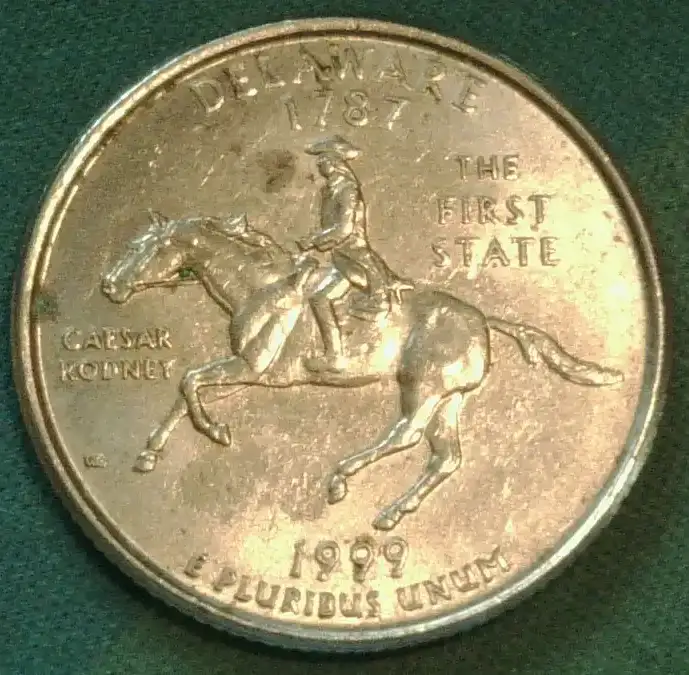 1999-Deleware-Quarter---'Spitting-Horse'
