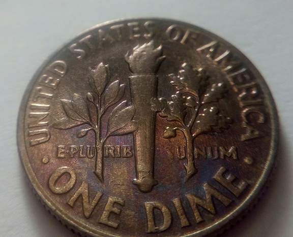 1969-D-Roosevelt-Dime-,-And-1959-D-Nickle-With-Different-Tones-...