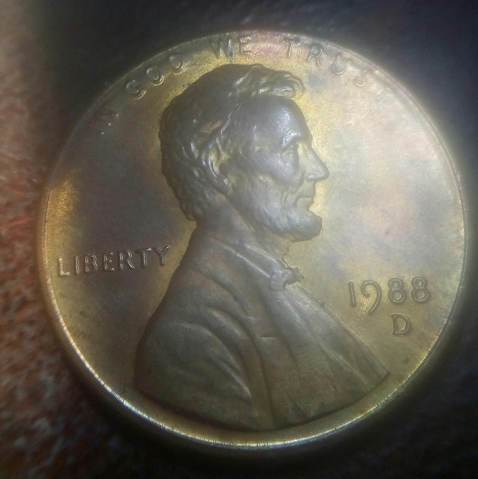 1988-D-Lincoln-Cent-With-The-Reverse-Side-RDV-006-?