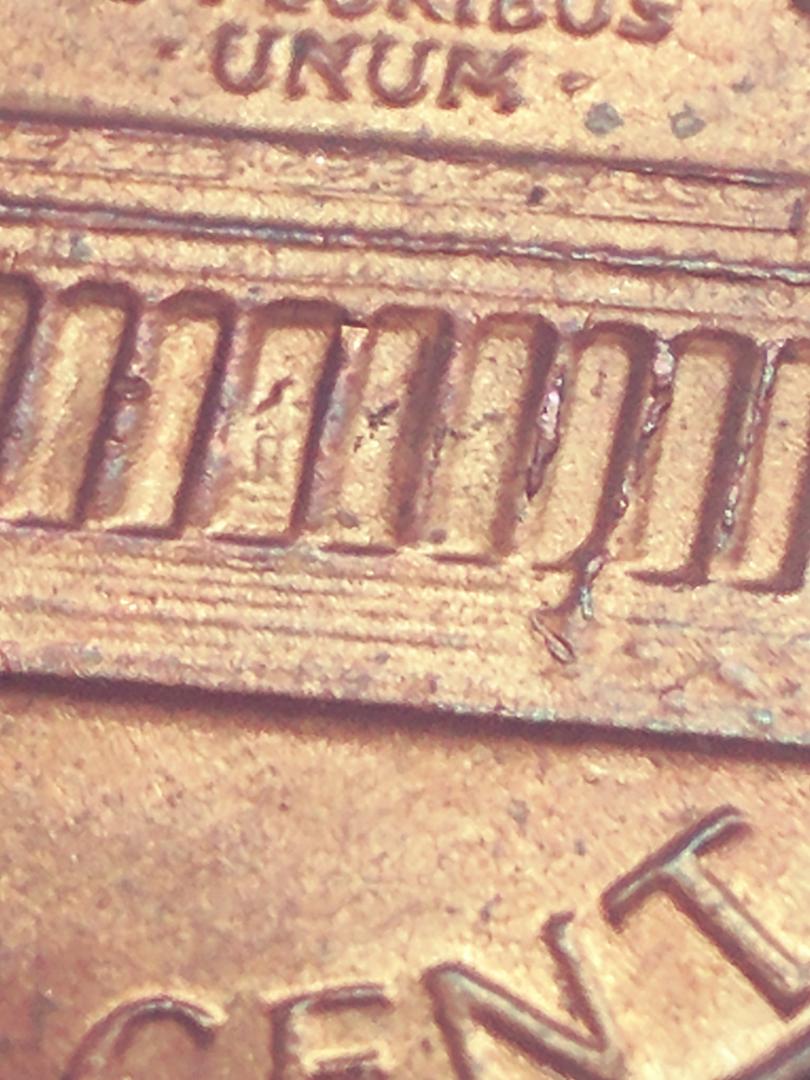 A-Drippy-Coin---Lincoln-Memorial-Columns-With-Extra-Metal
