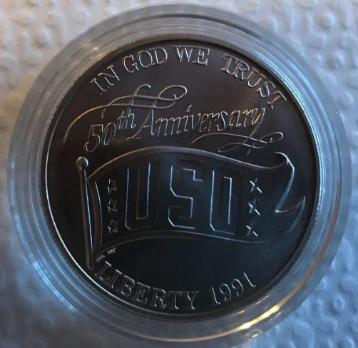 1991-Uso-50th-Anniversary-Commemorative-Silver-Dollar