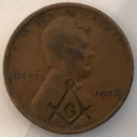 Masonic-Tokens,-Coins-And-Counter-Stamped-Pennies