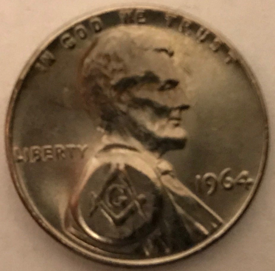 Masonic-Tokens,-Coins-And-Counter-Stamped-Pennies