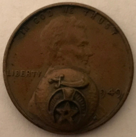Masonic-Tokens,-Coins-And-Counter-Stamped-Pennies
