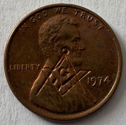 Masonic-Tokens,-Coins-And-Counter-Stamped-Pennies