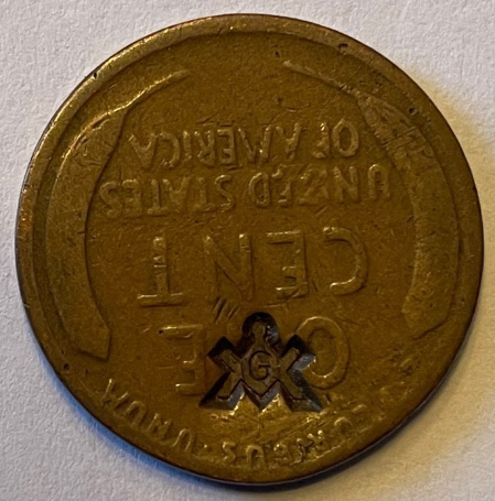 Masonic-Tokens,-Coins-And-Counter-Stamped-Pennies