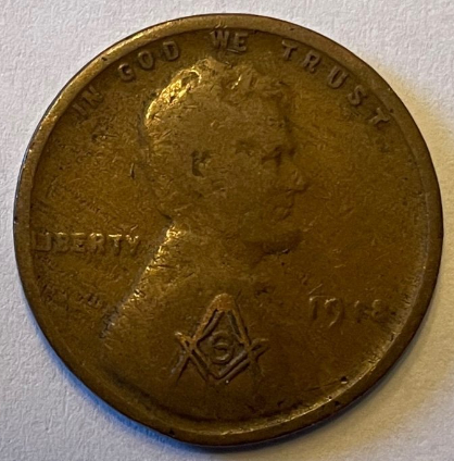 Masonic-Tokens,-Coins-And-Counter-Stamped-Pennies