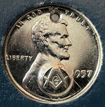 Masonic-Tokens,-Coins-And-Counter-Stamped-Pennies