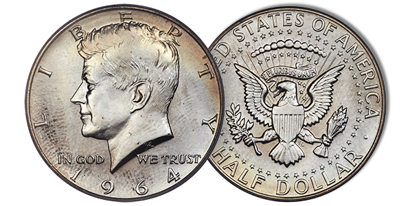 1964-Kennedy-Half-Dollar.-Normal-Hair,-Dangle-4,-Straight-G-Etc