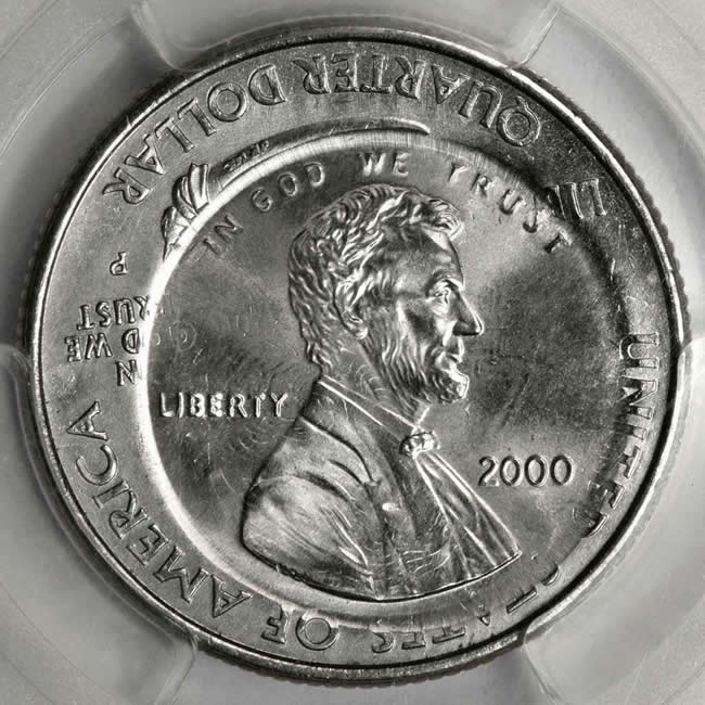 2000-Lincoln-Cent-Struck-On-2000-P-New-Hampshire-State-Quarter