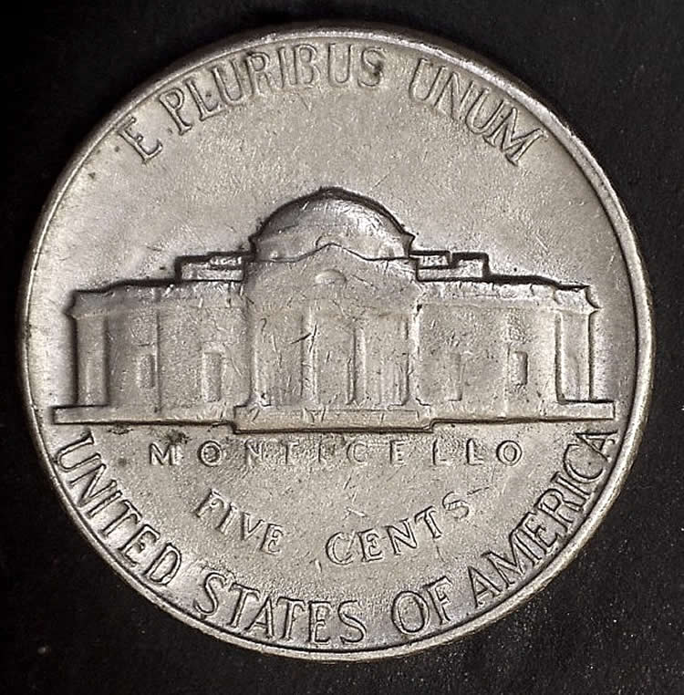 1967-Jefferson-Nickel-With-A-Large-Lamination