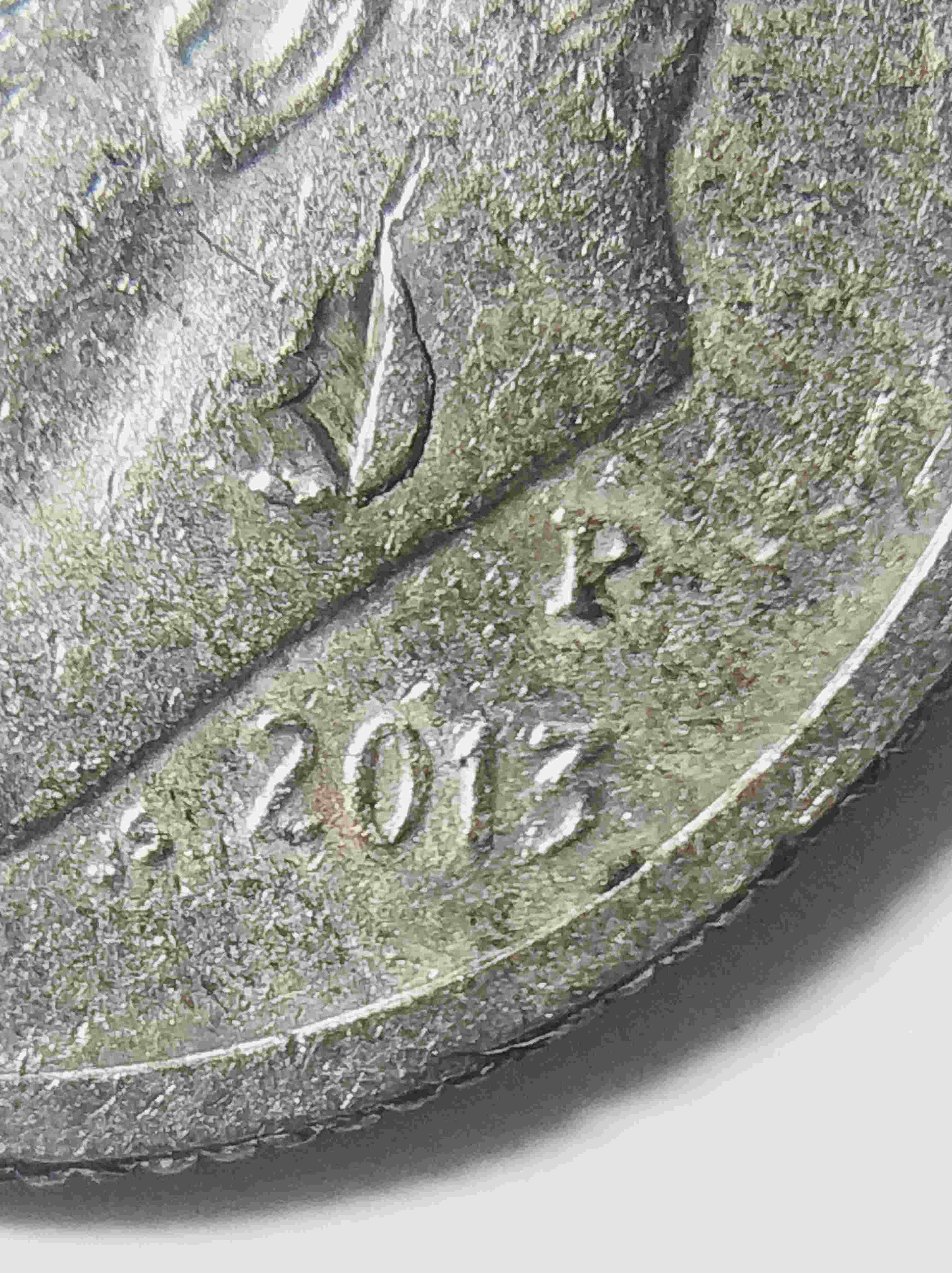 2013-P-Roosevelt-Dime-With-Checkered-Pattern-Lower-Flattened-Rim