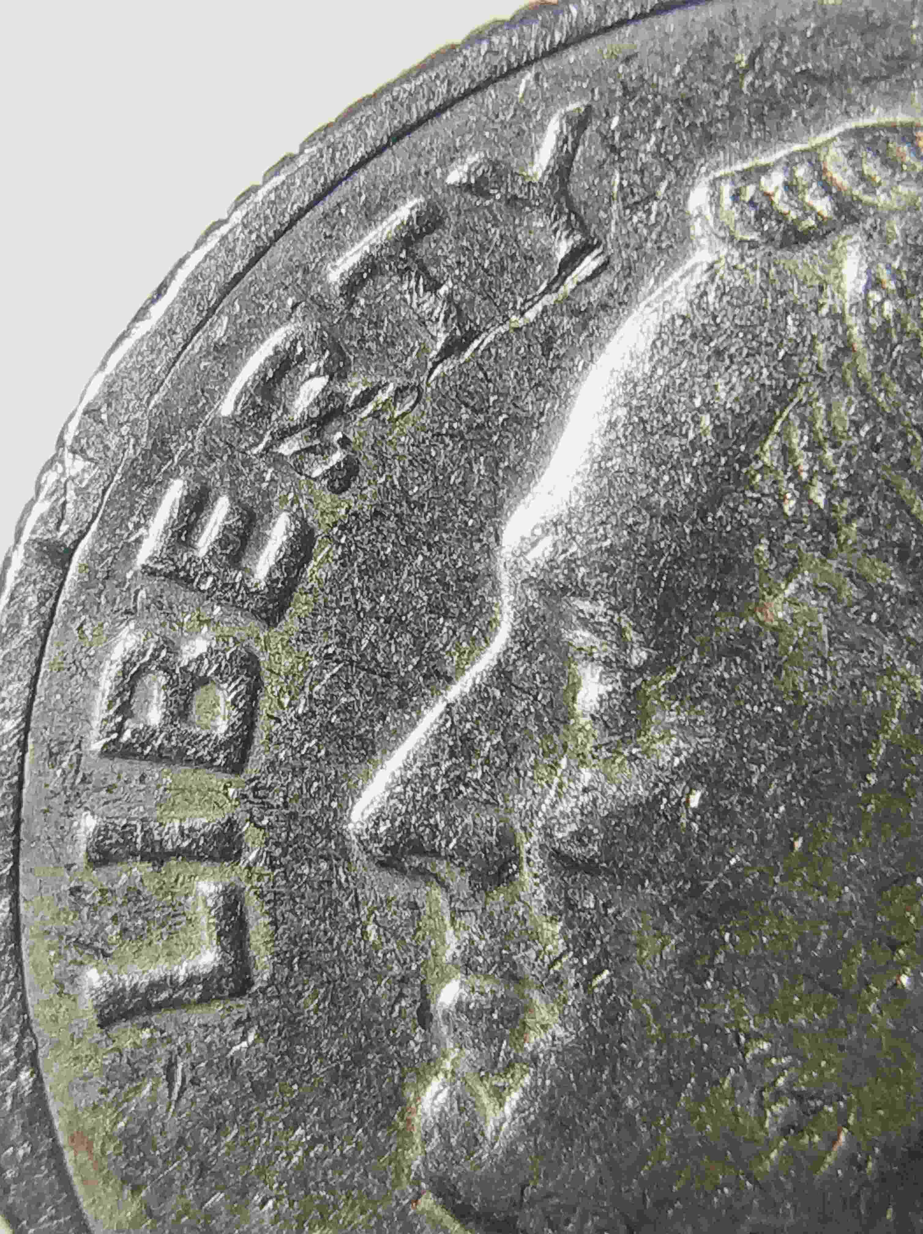 2013-P-Roosevelt-Dime-With-Checkered-Pattern-Lower-Flattened-Rim