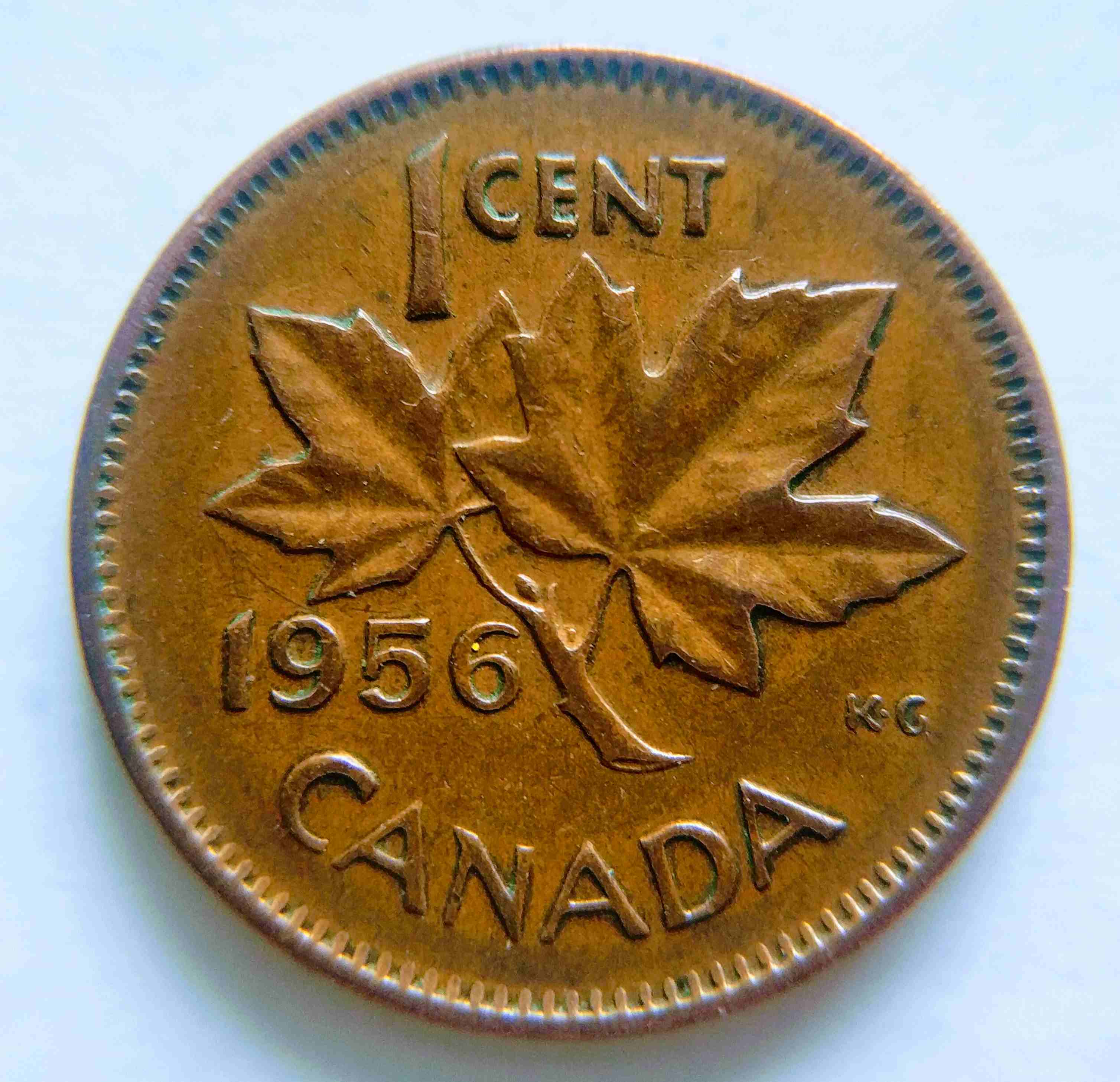 1956-Queen-Elizabeth-II--Cent-Shoulder-Fold-Variety