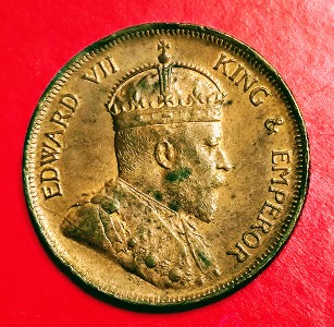 1908-Straits-Settlements-1-Cent-Die-Crack-Mint-Error