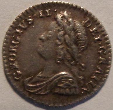 Three-UK-Coins-For-Grading--1754-Penny,-1890-Two-Pence,1746-4-Pence