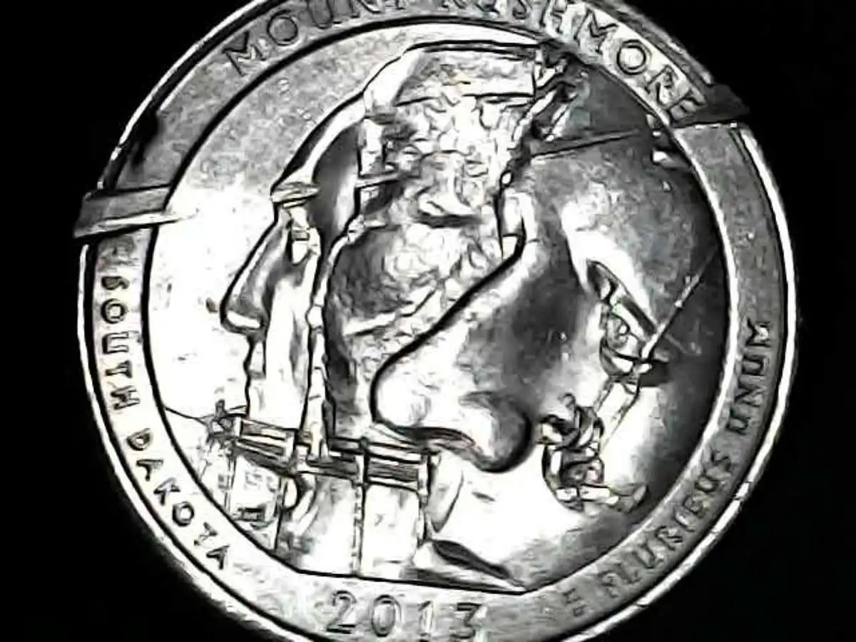 2013-P-Mount-Rushmore-25-Cent-Piece-With-Some-Kind-Of-Die-Issue