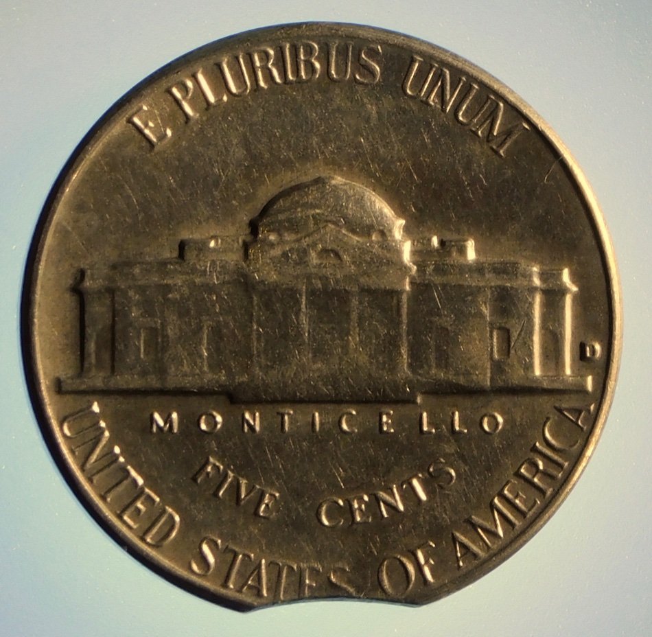 1964-D-Jefferson-Nickel,-Clipped-Planchette-Or-PMD?