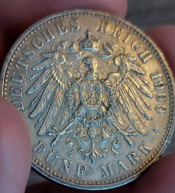 Germany-5-Mark-Sachsen-1900-Grading