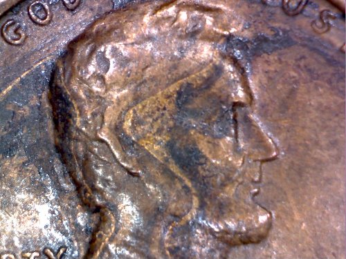 1971-Lincoln-Penny,-Strange-Marking-And-Doubling-Face?