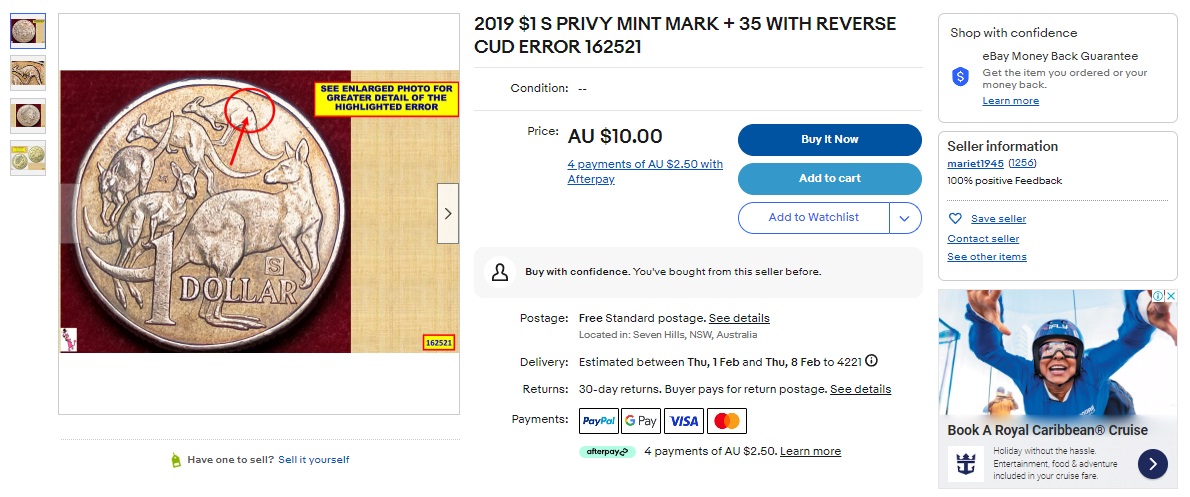 Australia-2019-Australia-Discovery-'U'-Mor-With-Die-Chip/Cud-On-1-St-Roo