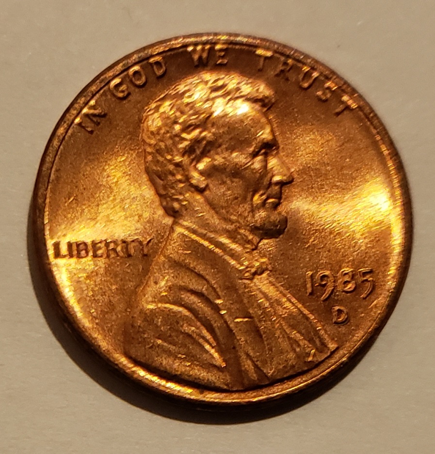 1985-D-Lincoln-Penny----See-Rev.-Columns-DDR-And-DDO?