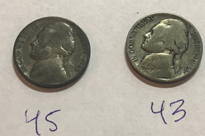 1943-And-1945-Jefferson-Nickels---Greasers?