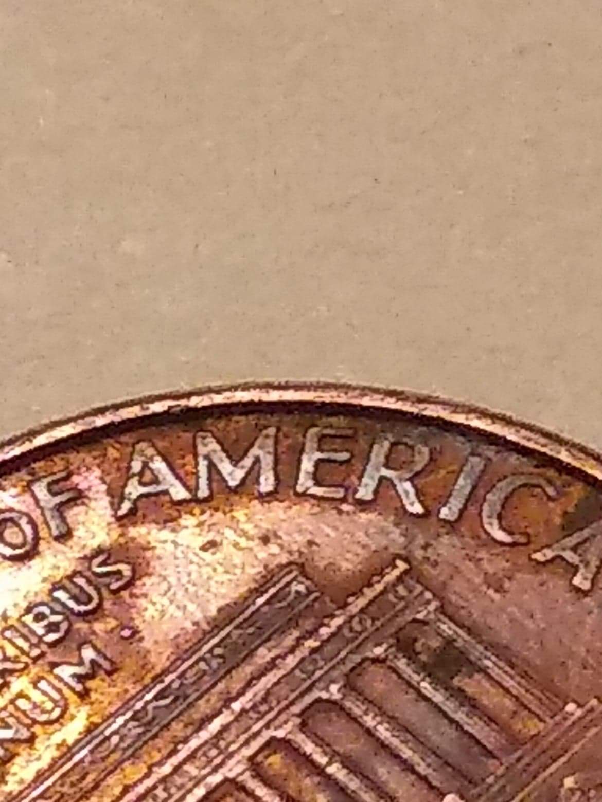1998-Rainbow-Penny-With-Two-Dates-&-White-Flat-Lettering-Any-Info-?